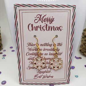 Hand Made Earrings Christmas Snow Flakes